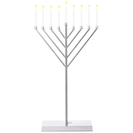 Vintiquewise Large Metal Silver Coated Hanukkah Menorah 4 Ft. For Synagogue QI003814.L